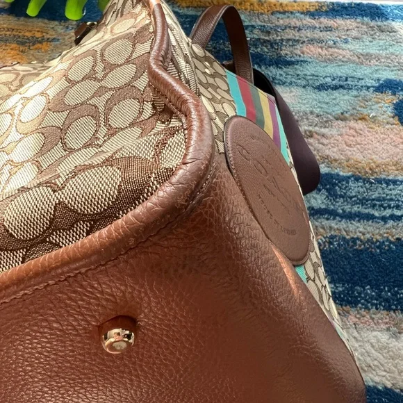 Coach Brown and Multicolor Tote Bag - Picture 10 of 12